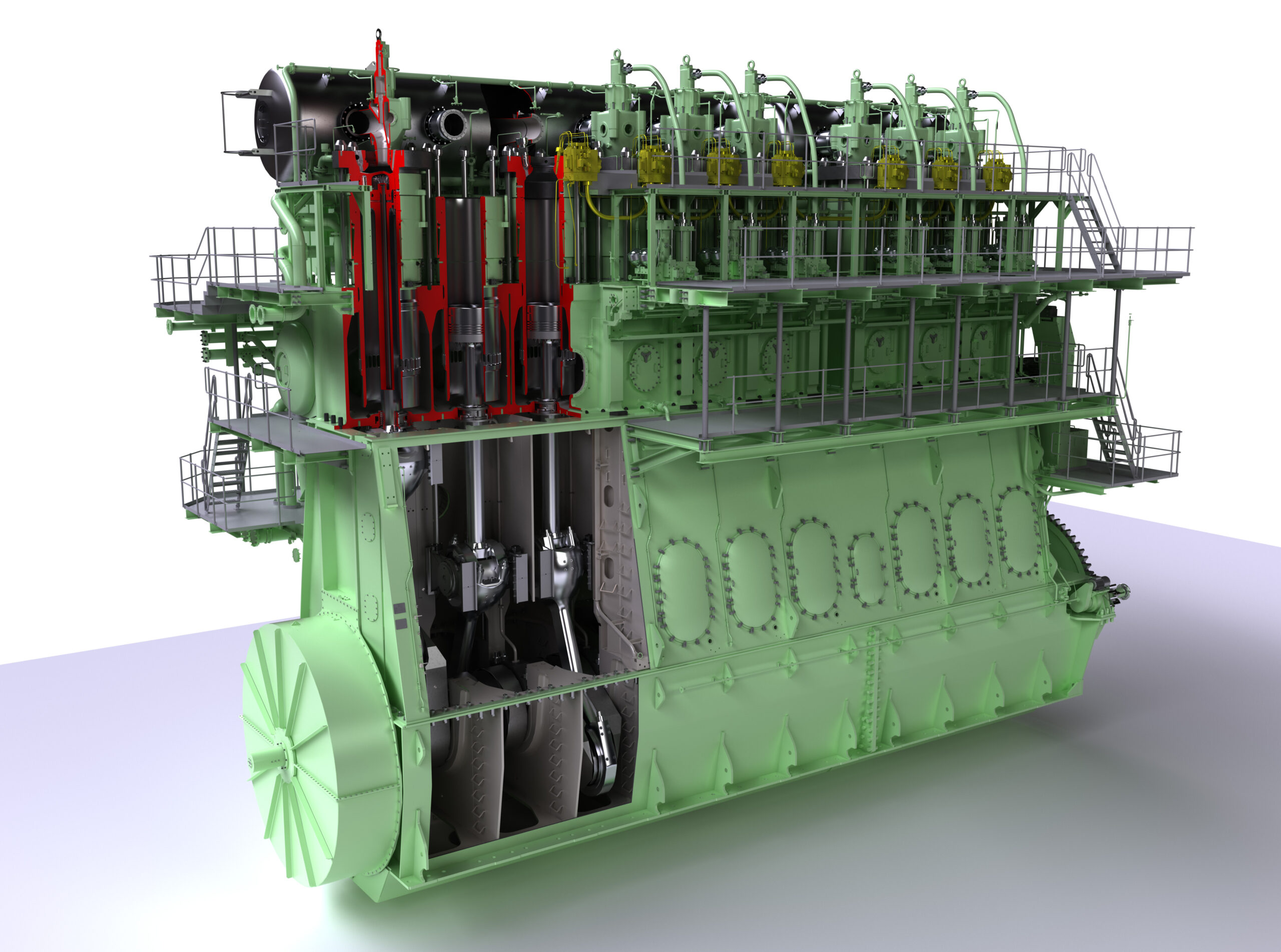 Main engineering. Судовой дизель man b w 6l42mc. Судовой двигатель man b w k98mc. Двигатель man b&w 7s26mc. Man b&w 6s50mc-c.