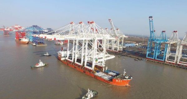 apm terminals automated sts cranes depart china