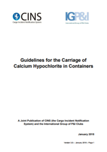 Updated guidelines for the carriage of Calcium Hypochlorite in containers