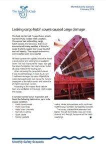 Leaking cargo hatch covers cause cargo damage
