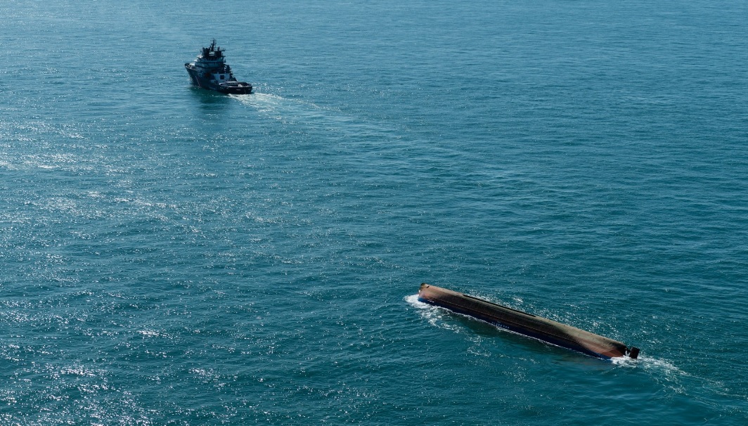 Watch: Aerial view of capsized &#8216;Britannica Hav&#8217;