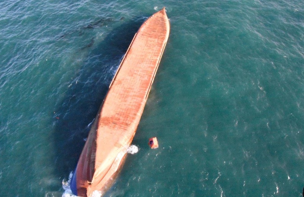 Watch: Aerial view of capsized &#8216;Britannica Hav&#8217;