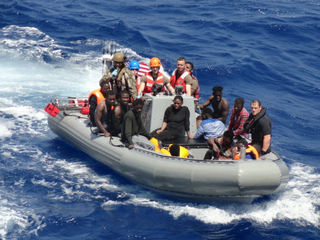US navy ship rescues 41 people in distress in the Mediterranean