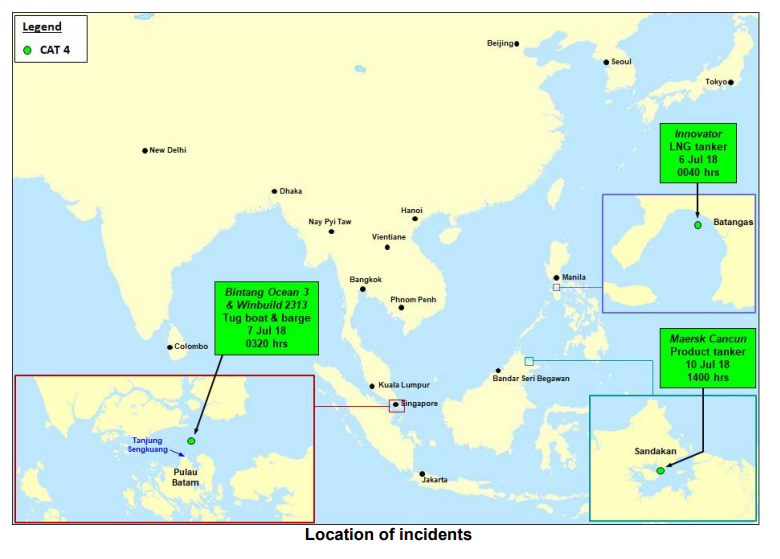 Three armed robberies against ships in Asia reported to ReCAAP ISC last week