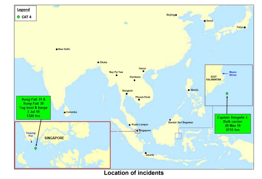 Two armed robberies in ships in Asia reported to ReCAAP ISC last week
