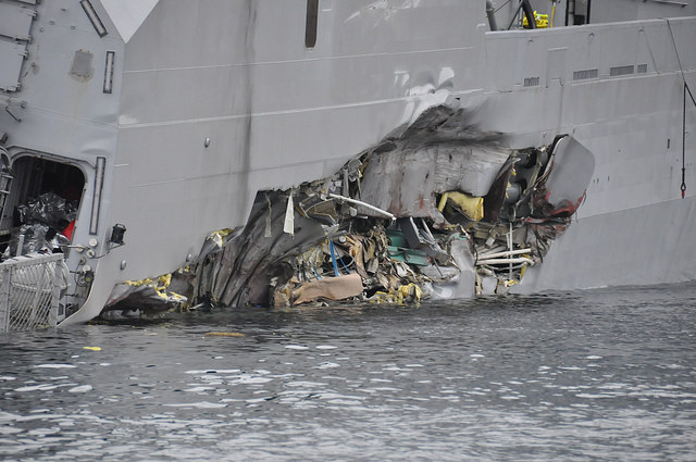 Watch: Norwegian frigate eventually sinks after collision with tanker