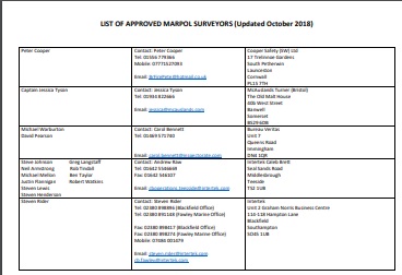 UK updates its list of approved MARPOL surveyors