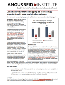 Public opinion poll reveals Canadians&#8217; attitudes on marine shipping