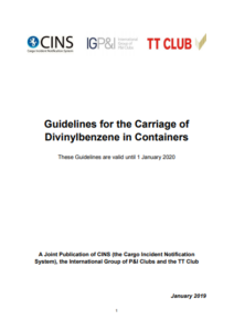 Guidelines for safe carriage of divinylbenzene in containers