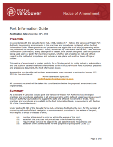 Port of Vancouver publishes updated information guide