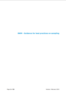 EMSA: Guidance for best practices on BWM sampling