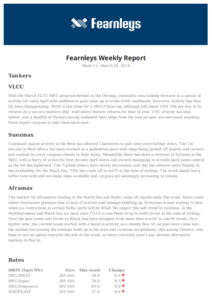 Fearnleys: VLCC activity &#8216;far disappointing&#8217; last week