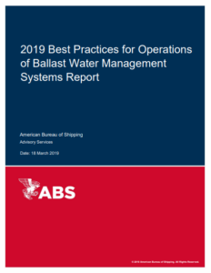 ABS launches 2019 best practices for operations of BWMS report