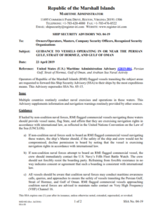 Vessels operating in or near the Persian Gulf, Strait of Hormuz, Gulf of Oman