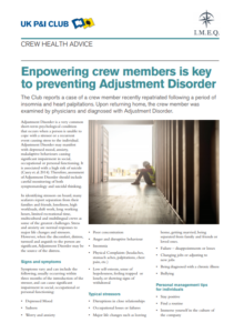 How to deal with and prevent Adjustment Disorder for crew members
