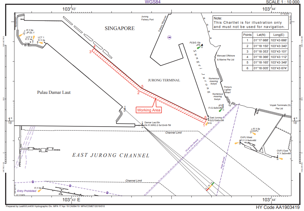 MPA Singapore issues marine notice dredging ops in Damar Laut Basin