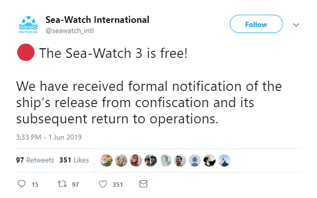 Italian authorities release Sea Watch 3