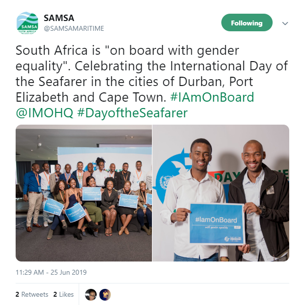 Celebrating the Day of the Seafarer 2019: I Am Onboard for gender equality
