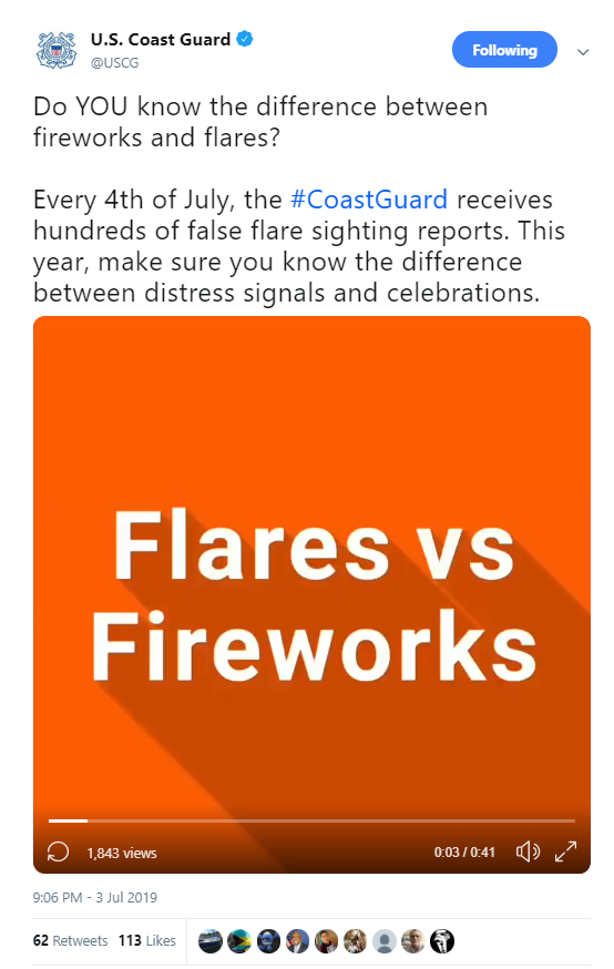 USCG: Know the difference between flares and fireworks