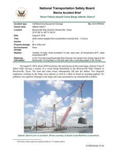 Exceeding planned weight causes crane boom failure