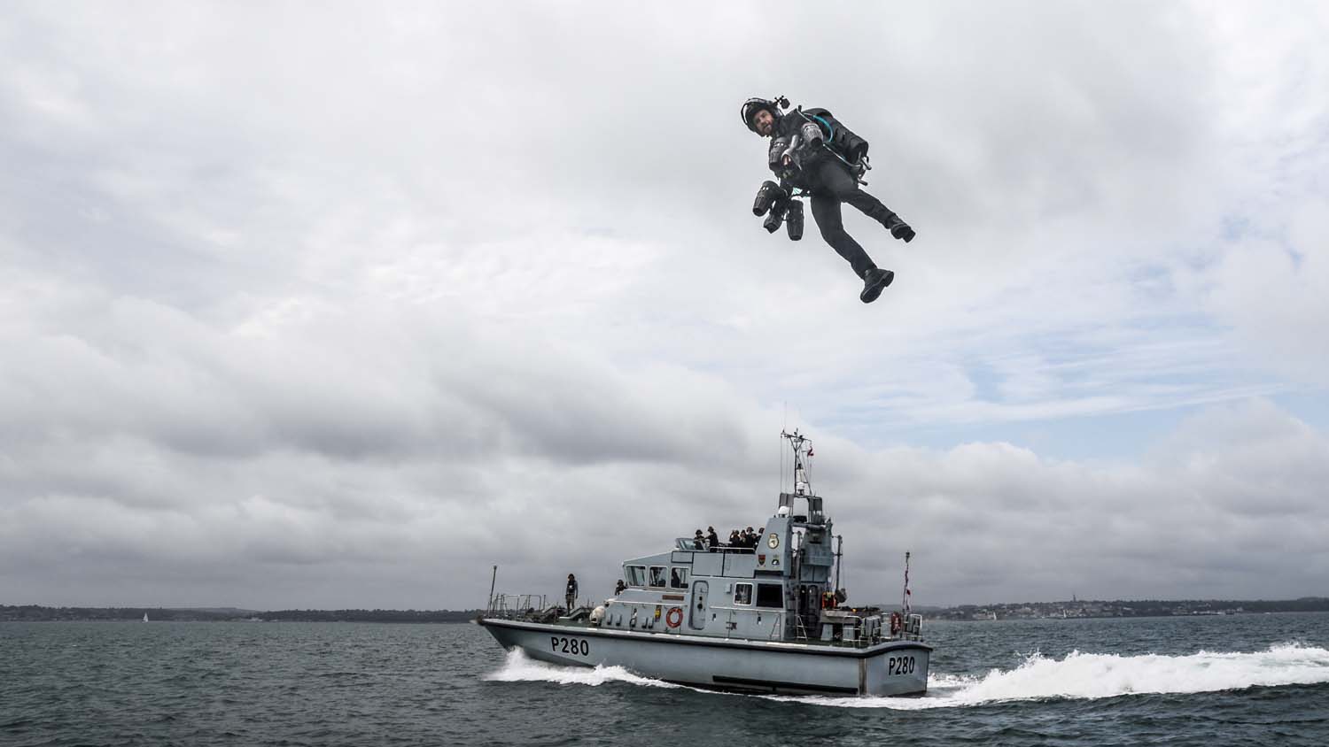 Watch: Real-life &#8216;rocket man&#8217; flies with Royal Navy