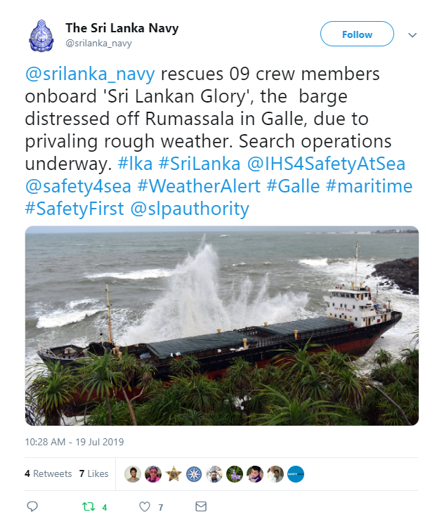Sri Lanka Navy saves vessel from hitting Bonavista coral reef
