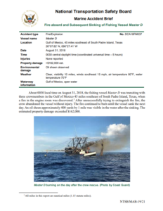 Leaking lube oil from diesel generator causes fire on fishing vessel