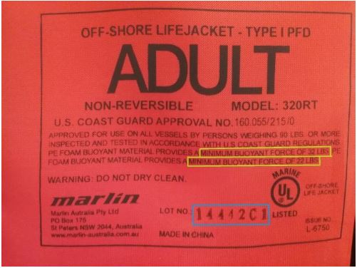 USCG recalls personal flotation devices on label error