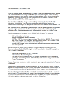 Fuel requirements when transmitting through Panama Canal, amid sulphur cap