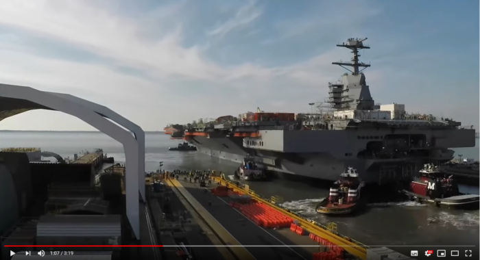 Watch: US Navy’s newest nuclear-powered aircraft carrier launched into ...