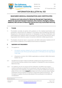 BMA: Requirements for seafarer medical examination and certificates