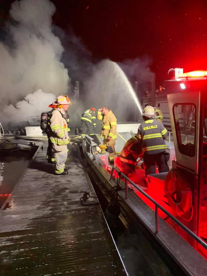 Photos: Two boats burn at Seaview Harbor Marina