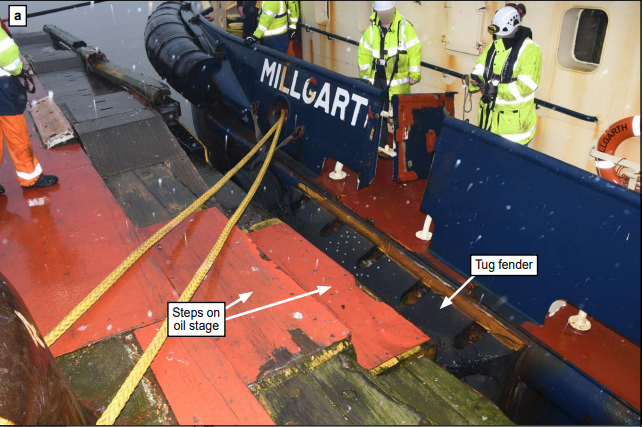 UK MAIB Investigation report: Accessing a tug via the oil stage fenders can lead to fatal incident
