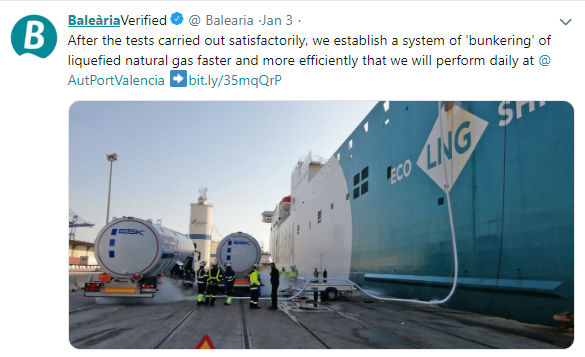 Baleària launches LNG bunker supply using MTTS system