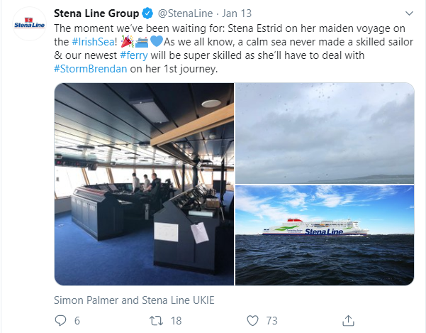 Stena Estrid: Captain highlights difficulties faced during storm Brendan