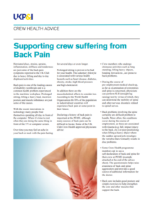 Recommendations on dealing with crew suffering from back pain
