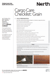 Cargo care checklist: Nickel Ore, Grain, Coal