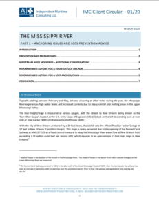 Potential hazards when anchoring and mooring in Mississippi river