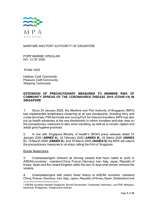 MPA Singapore expands precautionary measures to mitigate COVID-19 spread