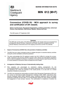 UK MCA: Survey and inspection amid COVID-19