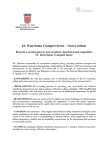 EU Transport Ministers publish Declaration on Waterborne Transport