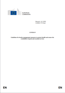 EU: Guidelines ensuring availability of goods amid COVID-19