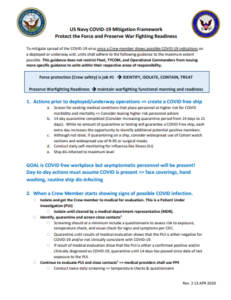 US Navy updates guidelines for COVID-19 cases