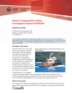 Investigation report reveals capsized tug did not operate under an SMS