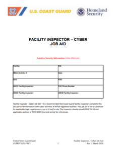 USCG issues new facility inspector cyber job aid