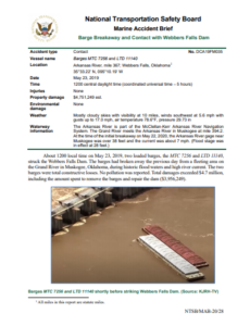 NTSB investigation: Barge breakaway due to force of river current