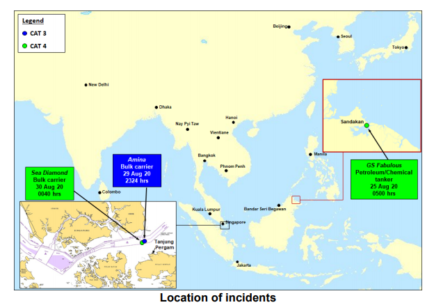 Two armed robberies against ships in Singapore Strait in one night