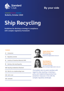Recycling considerations for a vessel during the pandemic