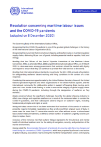 ILO adopts resolution on seafarer COVID-19 crisis
