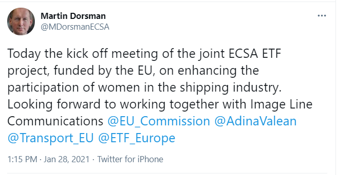 ECSA-ETF launch first kick off meeting under women in shipping initiative